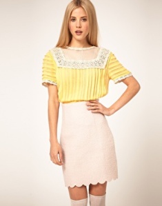 ASOS Blouse With Pleating And Lace Yoke, $71.62. Photo: asos.com