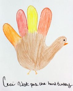 This is a rendering of what René Magritte's childhood hand turkey might have looked like. Image via blouinartonfi.com